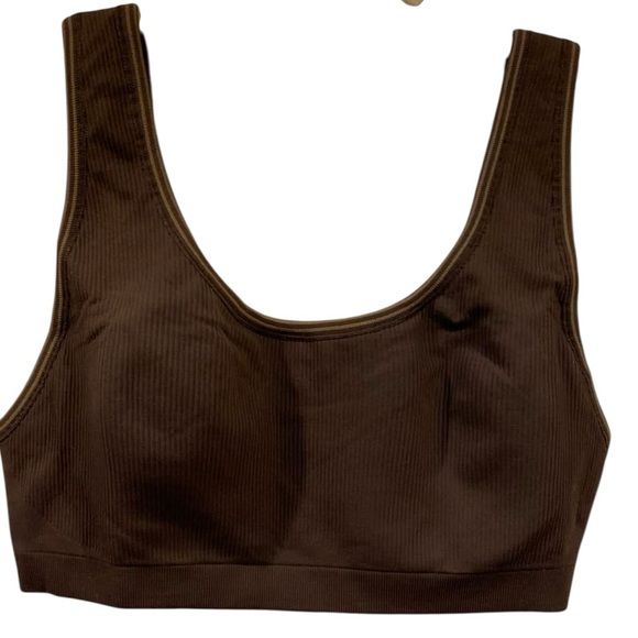 NWT SKIMS Nike ribbed seamless scoop bra PHOENIX/TRUFFLE Size XL